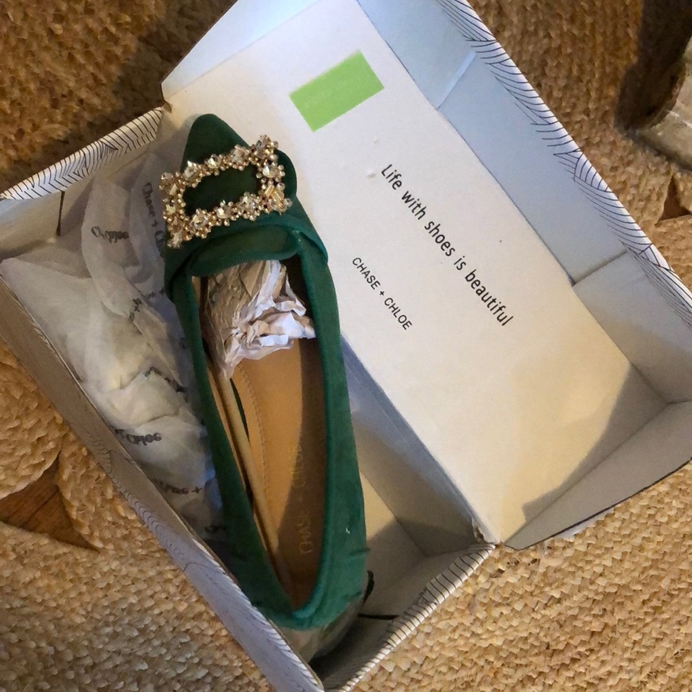 VICI new in box green flats size 8